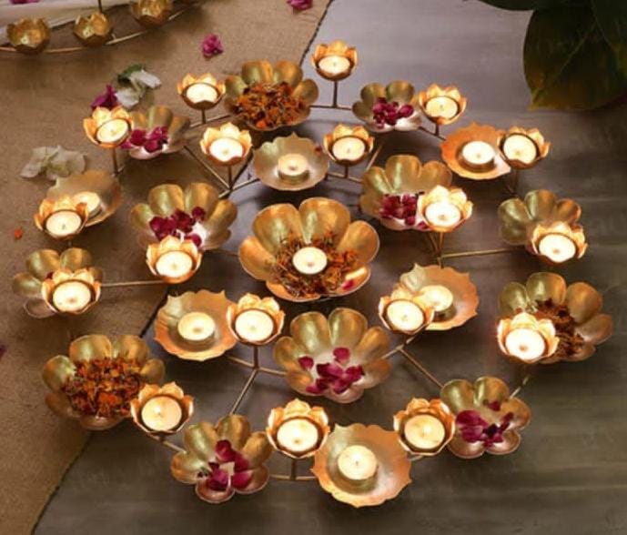 Flower Round Diya Urli