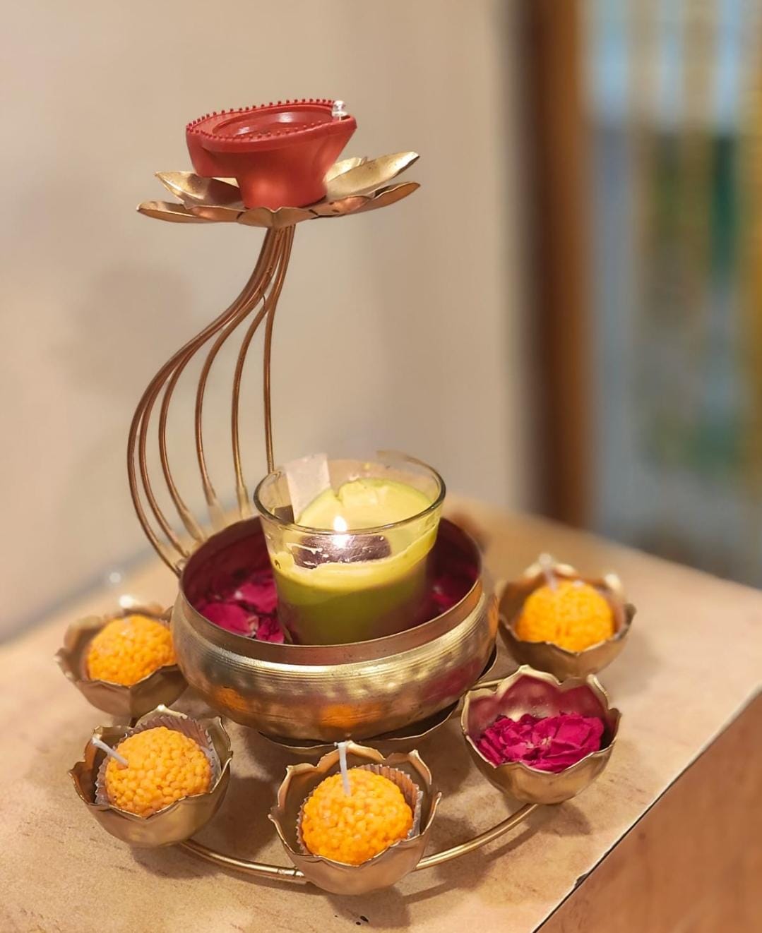 Metal Urli With Tealight Holders