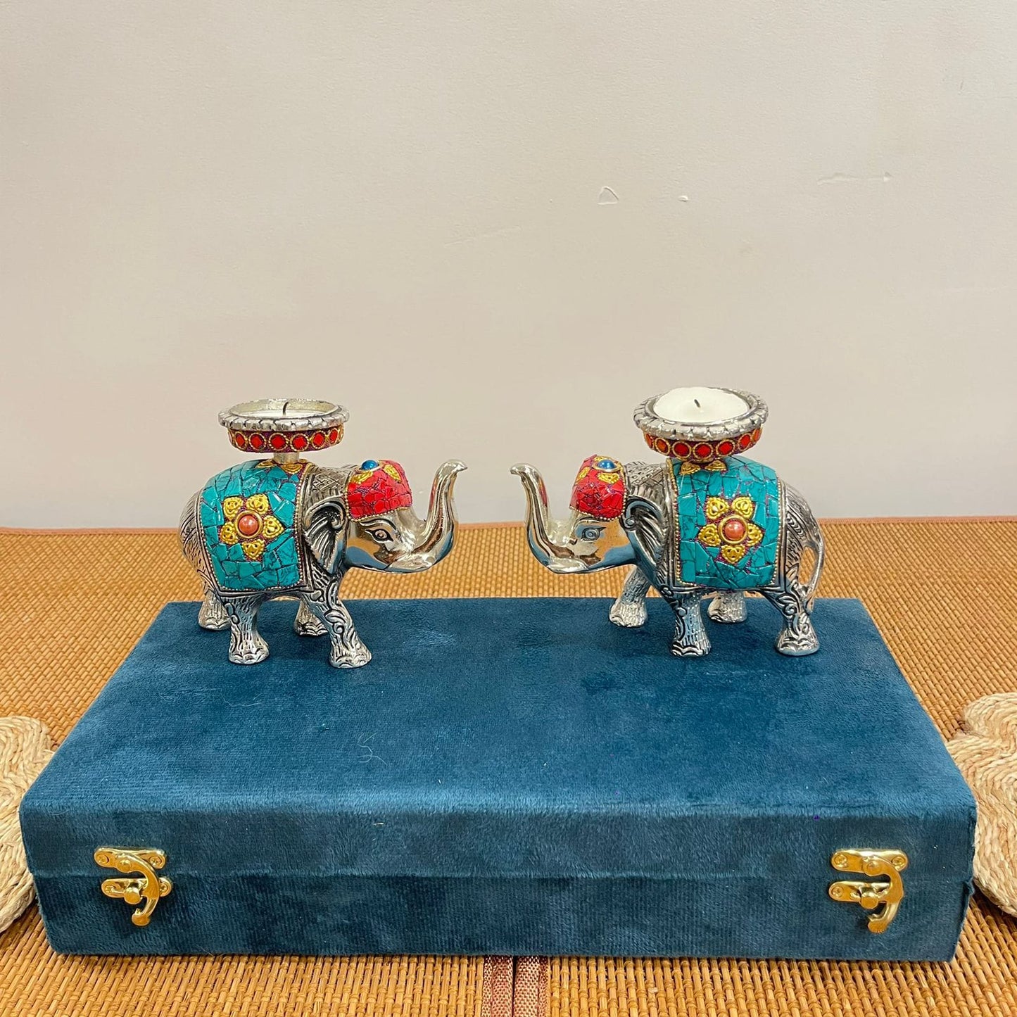Silver plated Elephant Tea light Holder