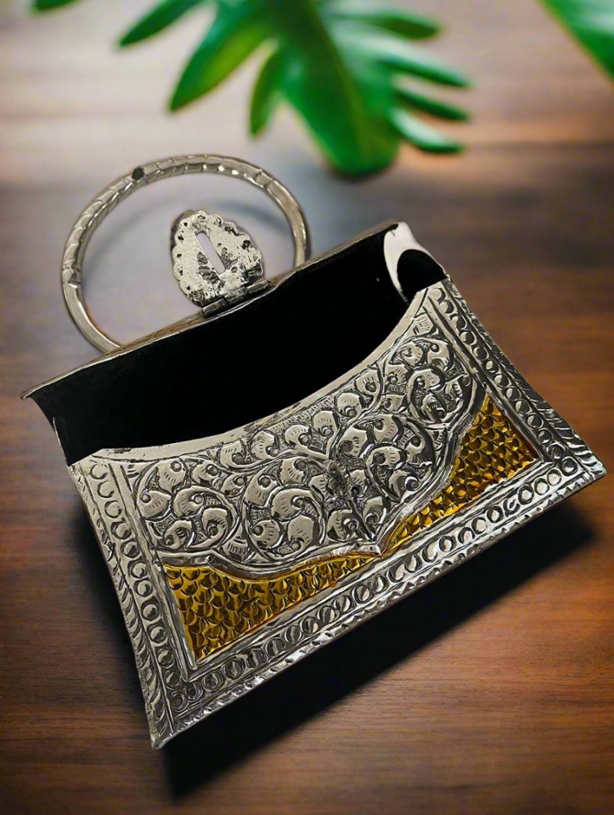 Women's Exclusive Hand Carved German Silver Purse