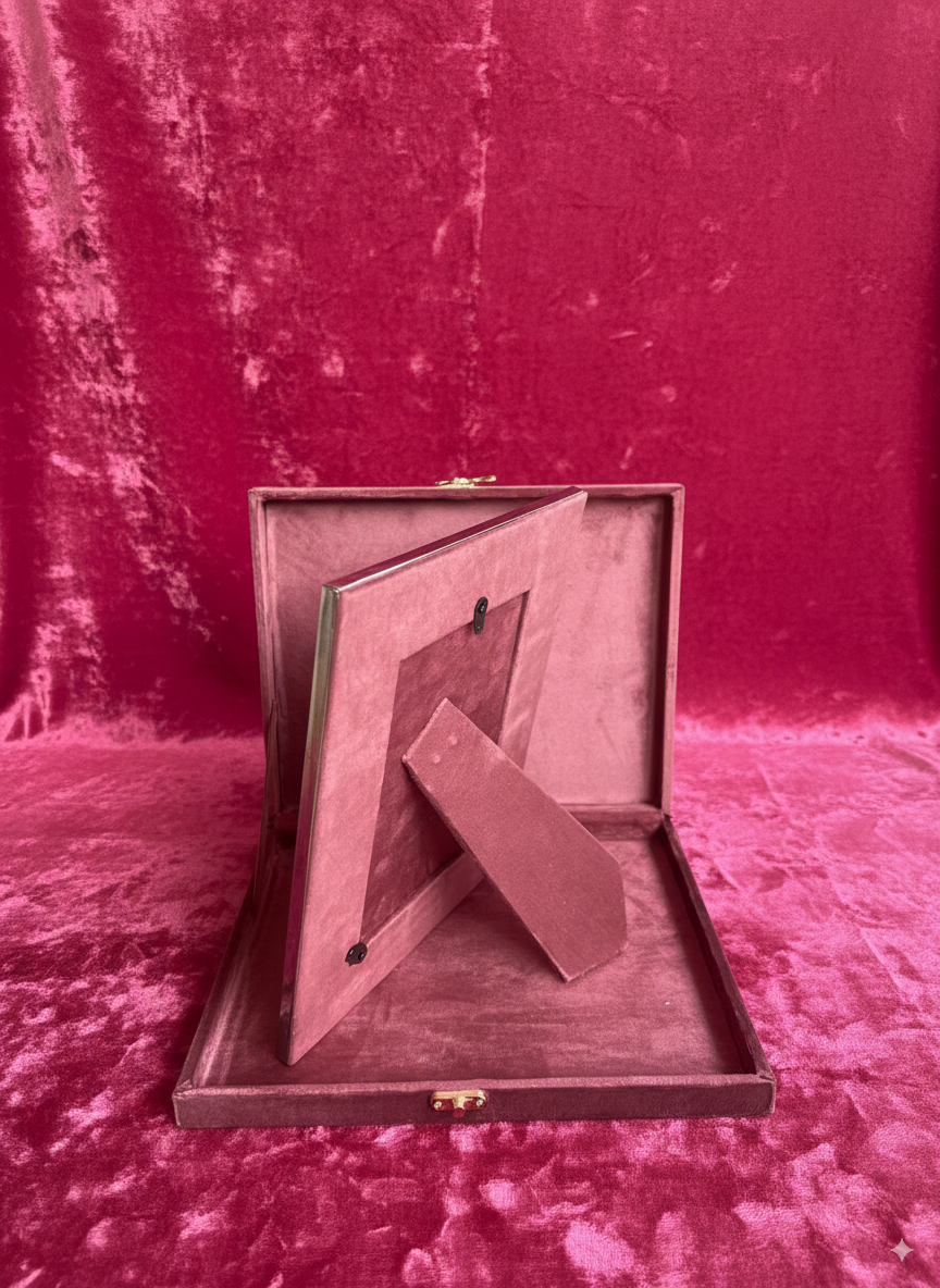 German Silver Rose Photo Frame