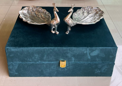 German Silver Peacock Tray