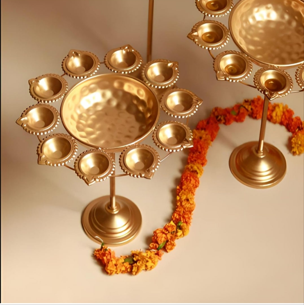 Floral Diya Urli Stand