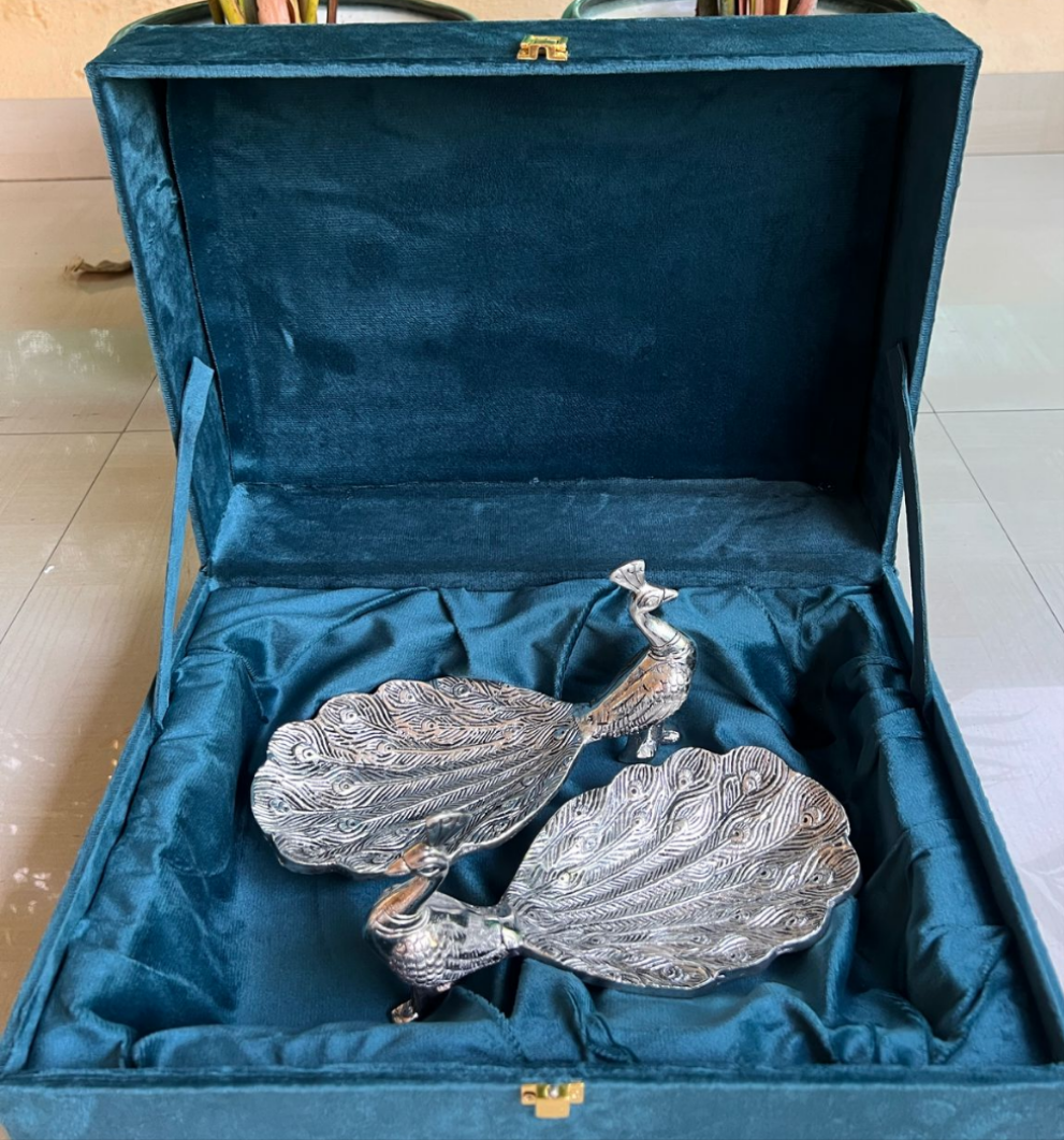 German Silver Peacock Tray