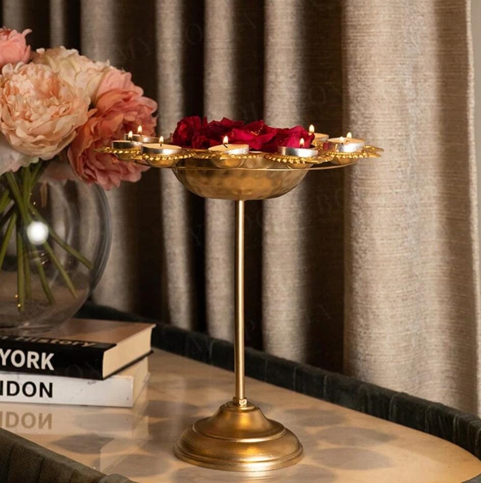 Floral Diya Urli Stand