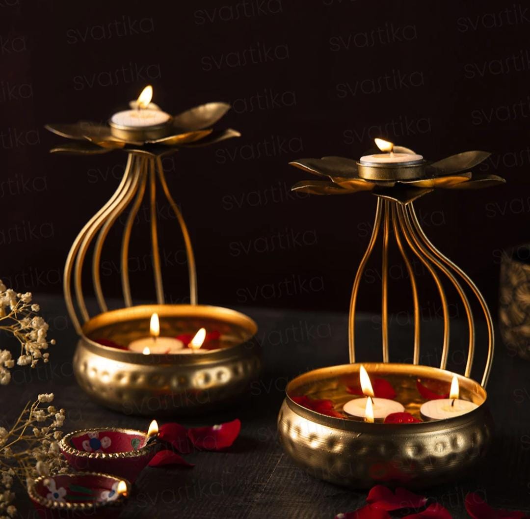 Metal Urli With Tealight Holders