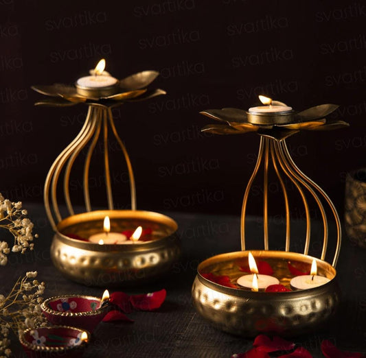 Metal Urli With Tealight Holders