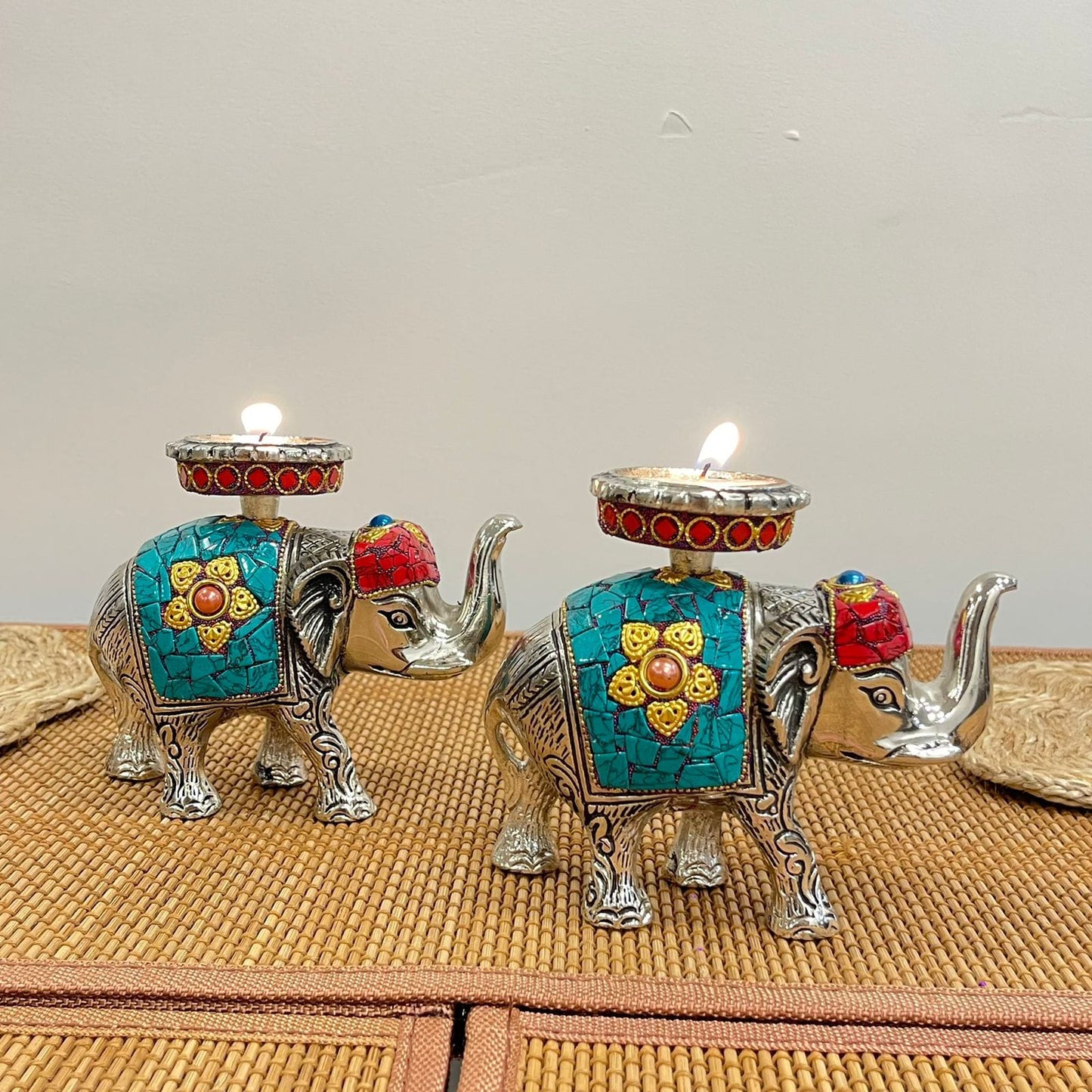 Silver plated Elephant Tea light Holder