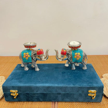 Silver plated Elephant Tea light Holder