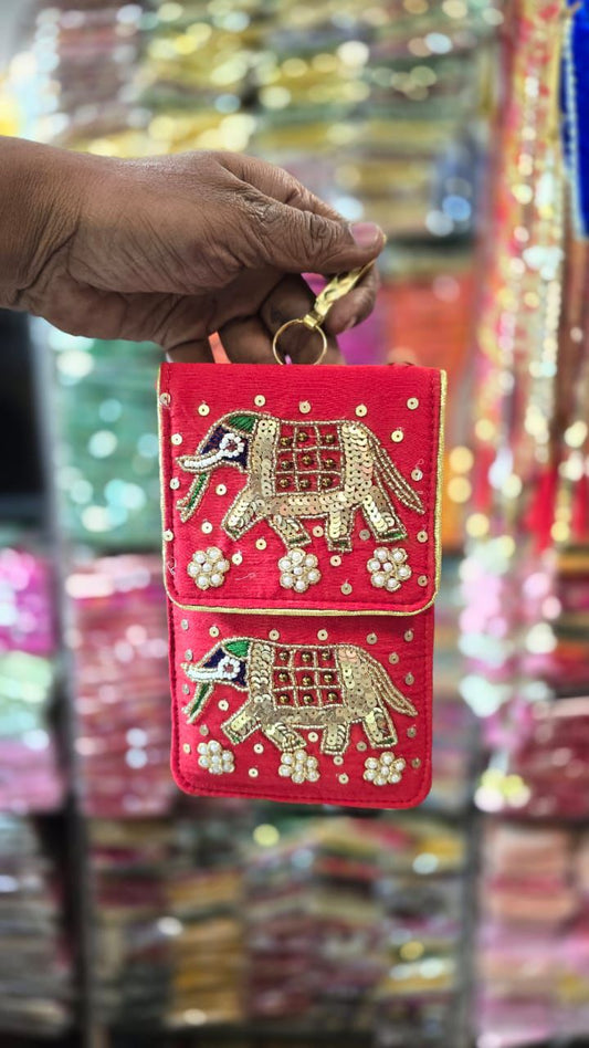 Women's Zari Mobile Pouch