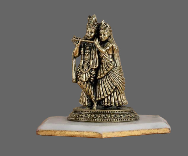 Brass Radha krishna Idol Standing pose