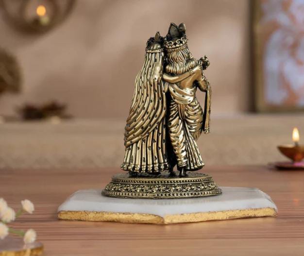 Brass Radha krishna Idol Standing pose