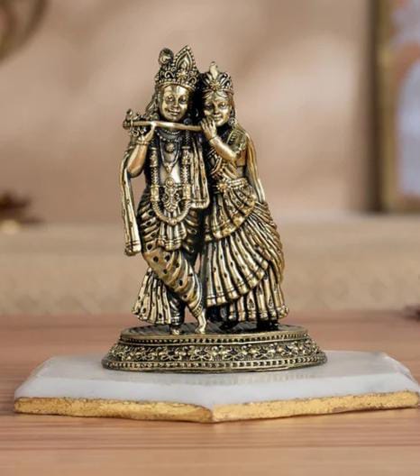 Brass Radha krishna Idol Standing pose