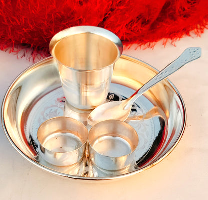 Exclusive German Silver Bhog Thali Set
