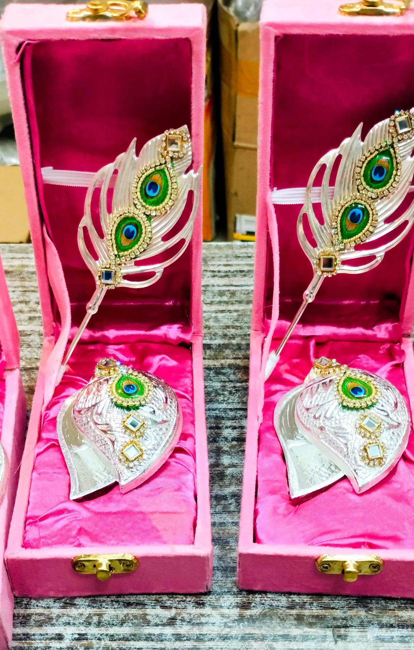 German Silver Tilak Stick With Sliding Roli Chawal Dibbi/ Chopra