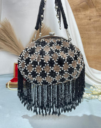 Women's Classy Cutdana Work katli Half frame clutch