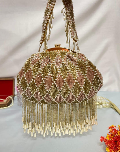 Women's Classy Cutdana Work katli Half frame clutch