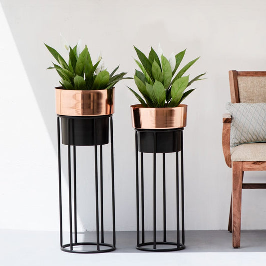 Metallic Dual Tone Planter Set Of 2