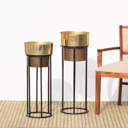 Metallic Dual Tone Planter Set Of 2