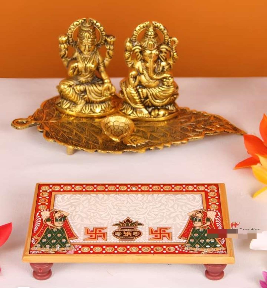 Marble Pooja Chowki For Home Mandir Idols Statues Pratima-Bajot For God