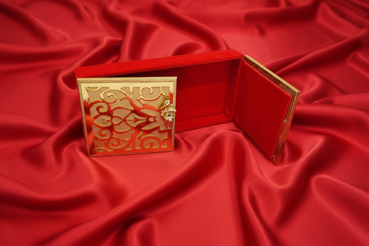 Cash Box With Clip/Money Box Envelop (pack Of 1 pc) Red Velvet Design