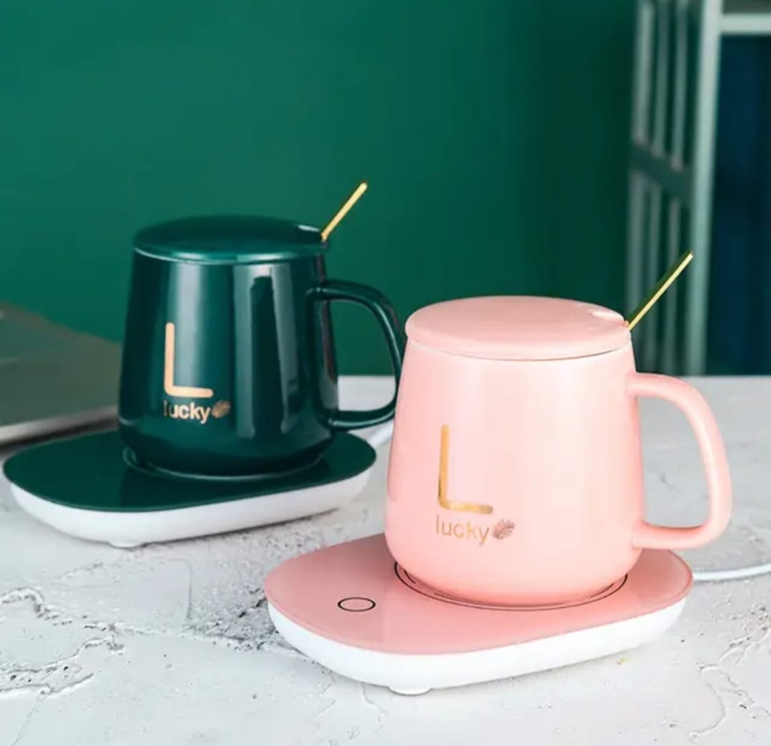 Electric Ceramic Beverage Warmer for Coffee, Milk, Tea Set of 4