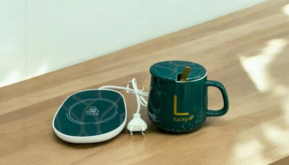 Electric Ceramic Beverage Warmer for Coffee, Milk, Tea Set of 4