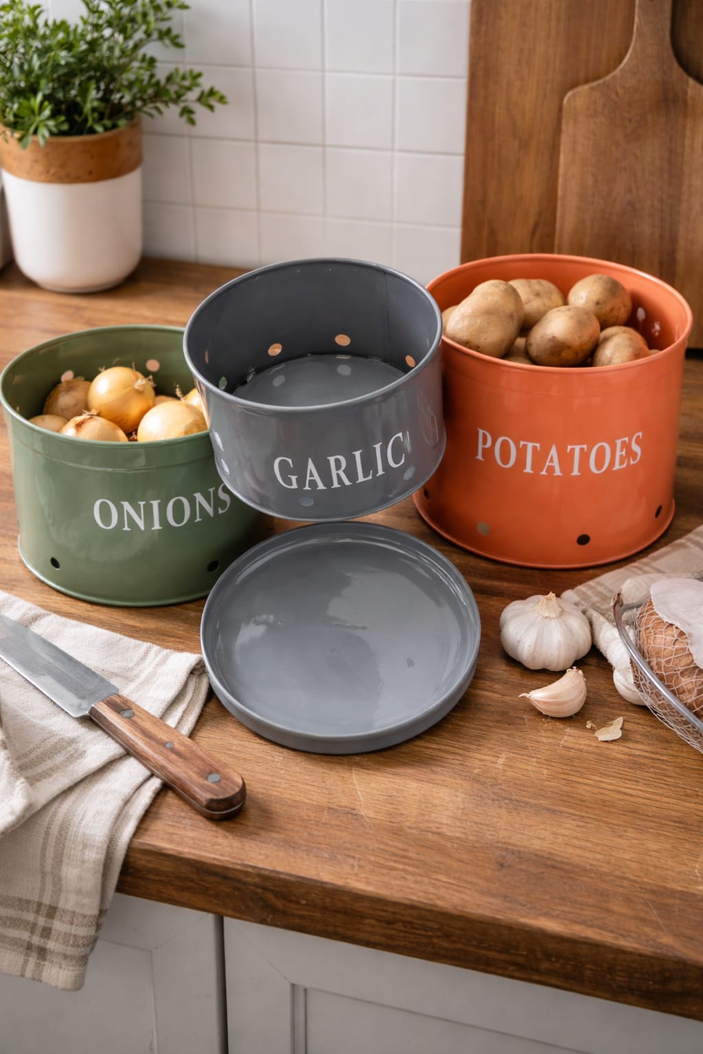 Round Vegetable Box Set Of 3