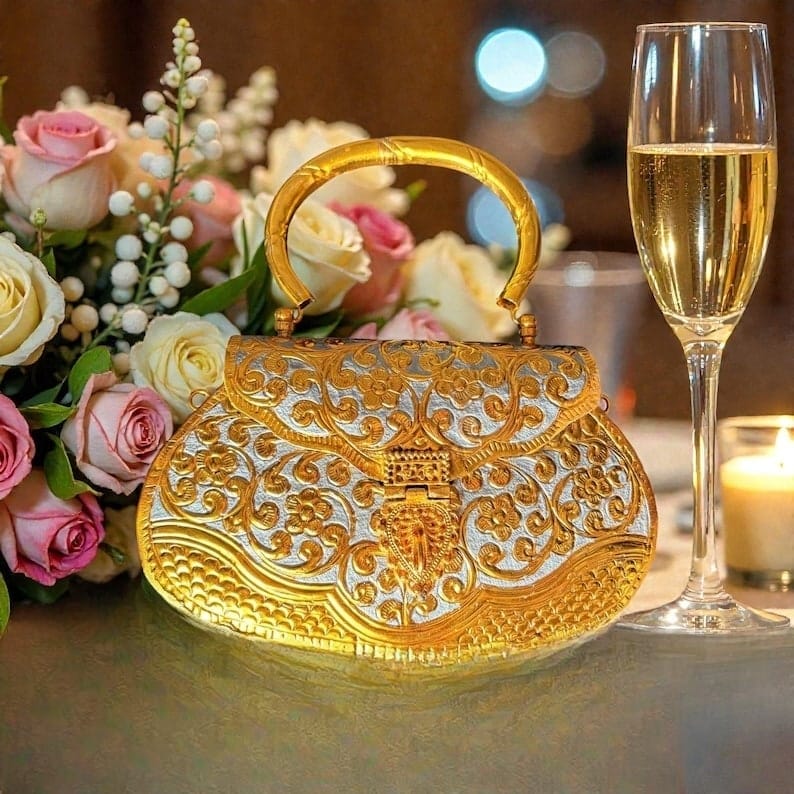 Hand Craved Germen Silver purse