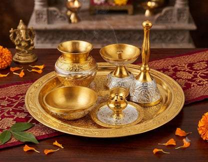 Premium Brass Pooja Thali Set