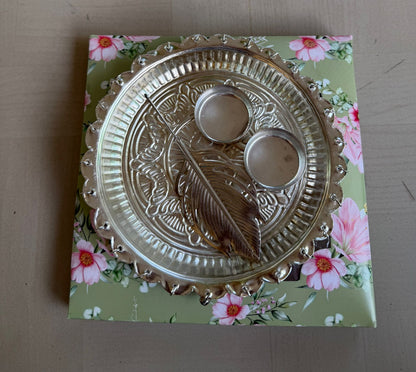 German Silver Pooja Thali Set