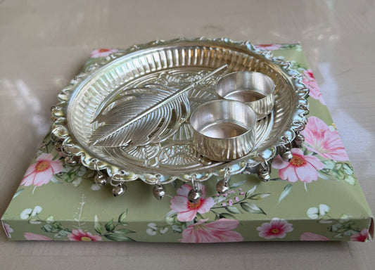 German Silver Pooja Thali Set