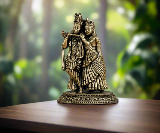 Brass Radha krishna Idol Standing pose