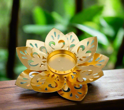 Metal Flower Tealight Holder