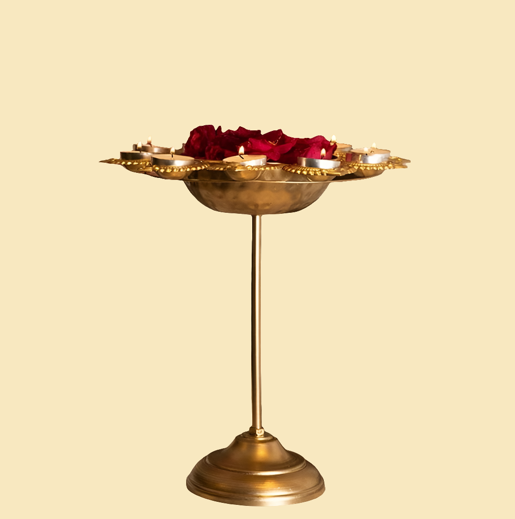 Floral Diya Urli Stand