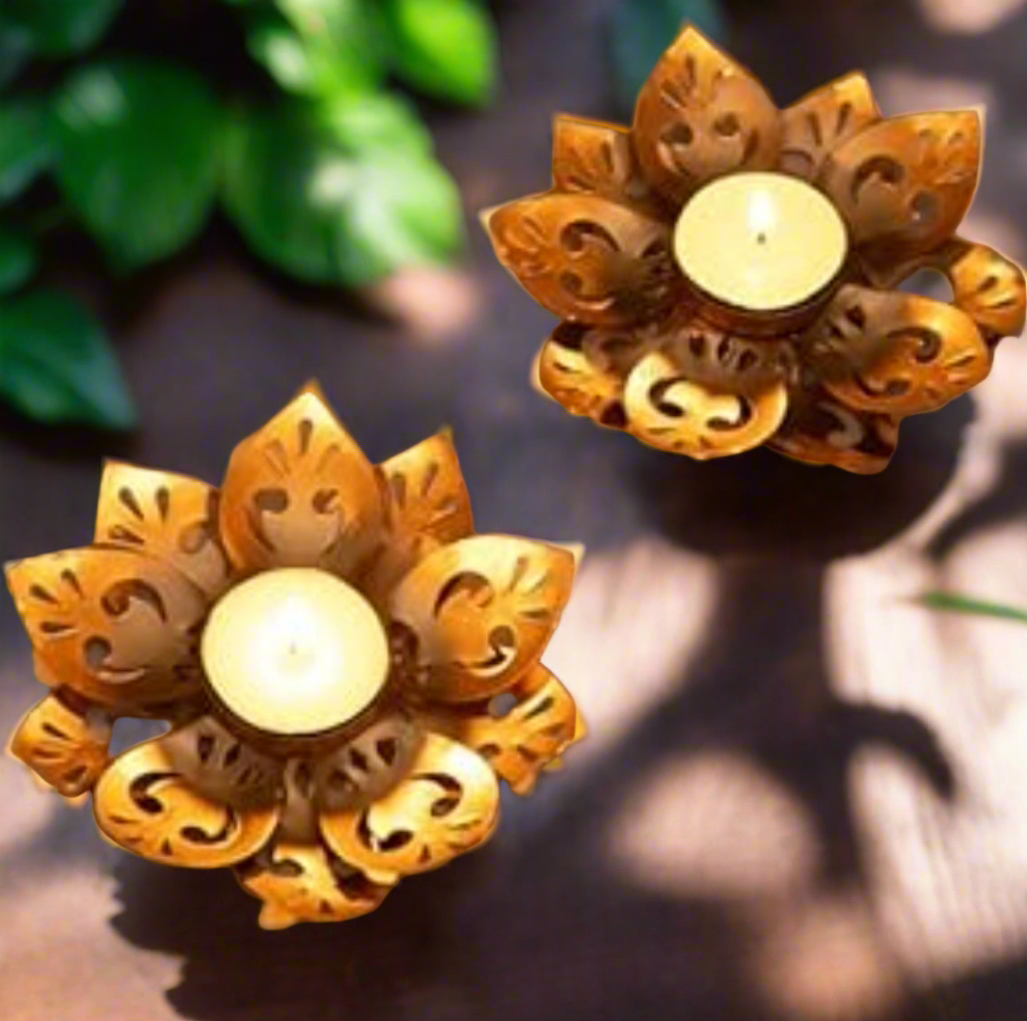 Metal Flower Tealight Holder
