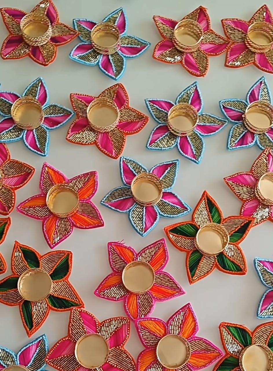 Floral Beaded Tealight holders