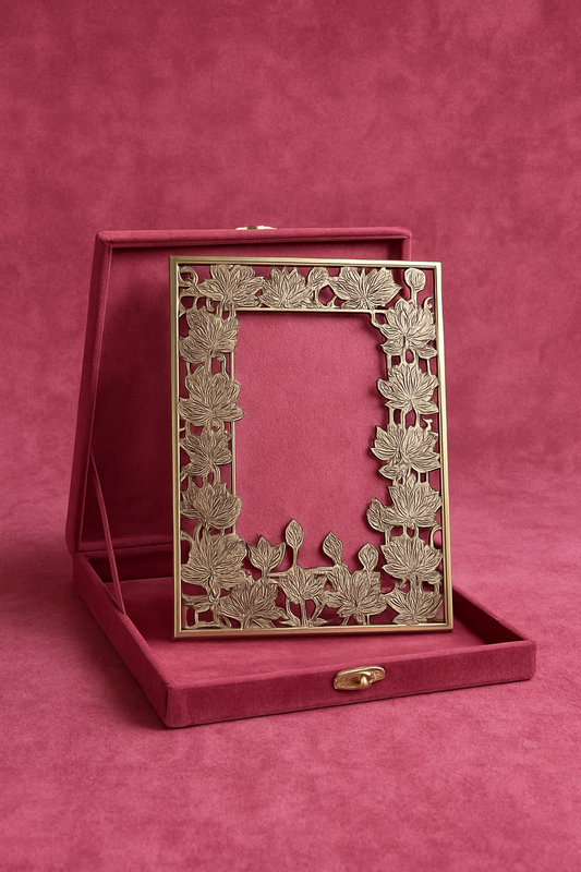 German Silver Rose Photo Frame